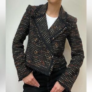 Veronica Beard Nalani Tweed Cropped Jacket